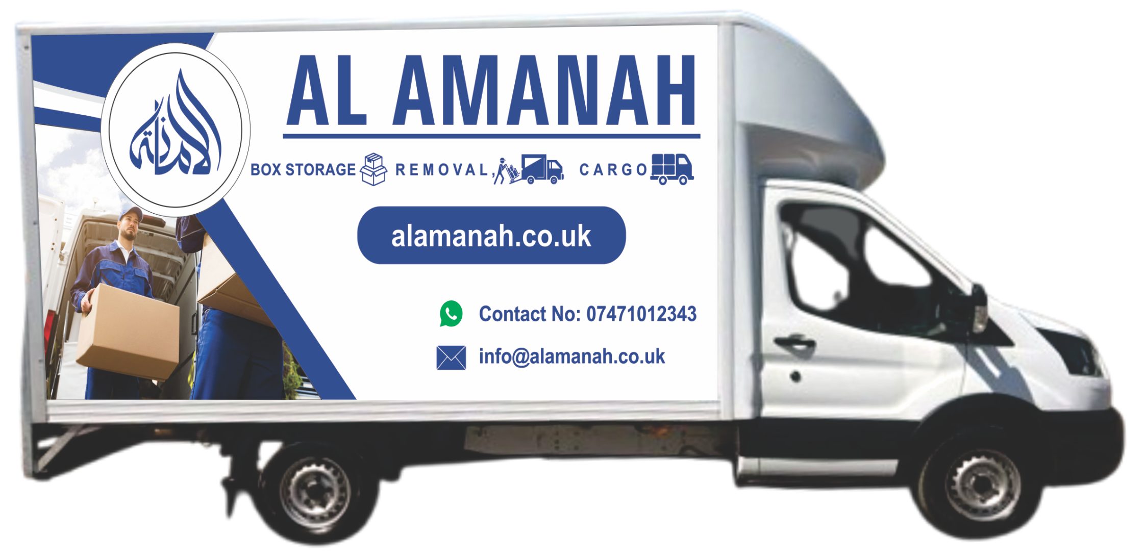 Al-Amanah truck for removals Services, secure Box Storage and air freight